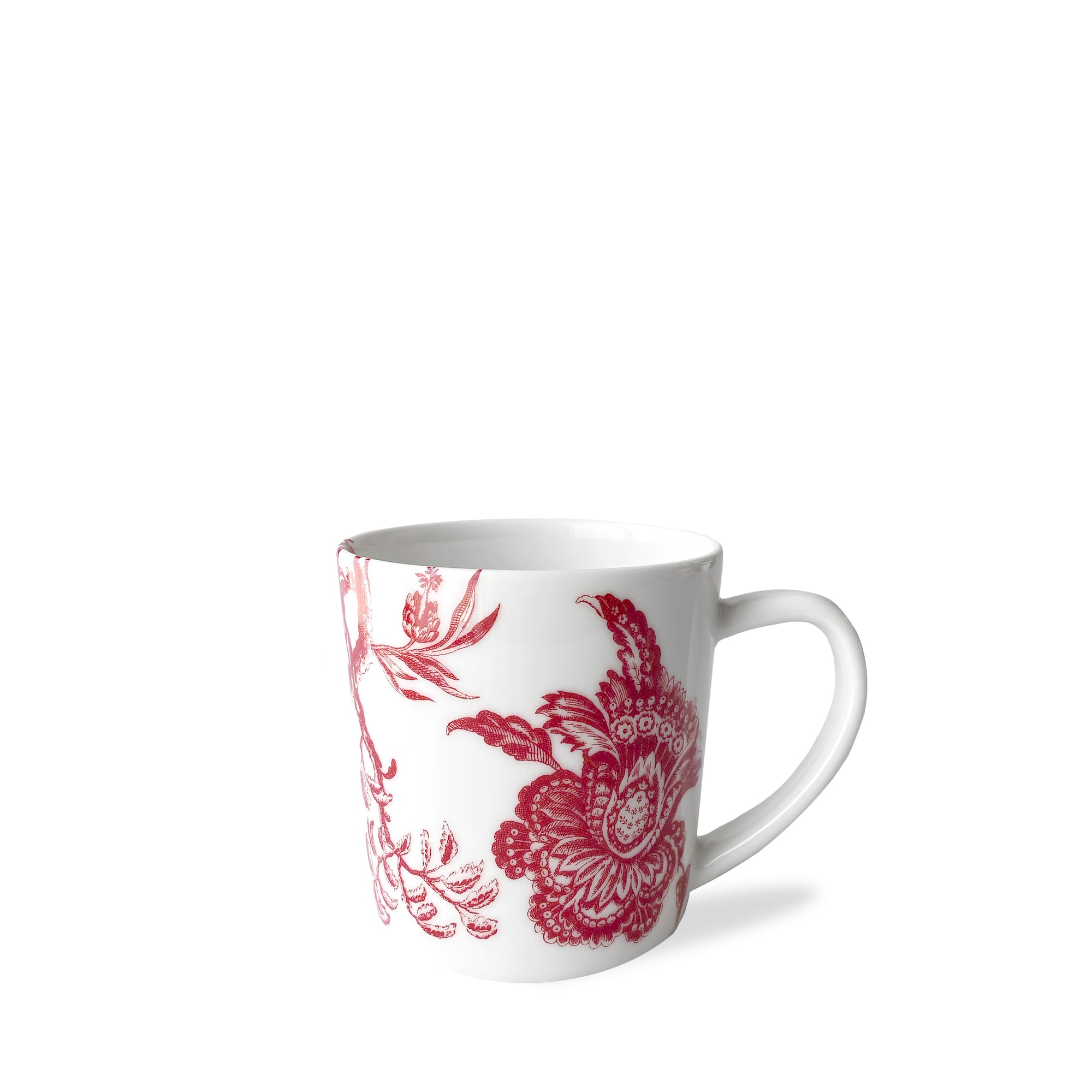 Arcadia Crimson red and white mug in high-fired porcelain from Caskata