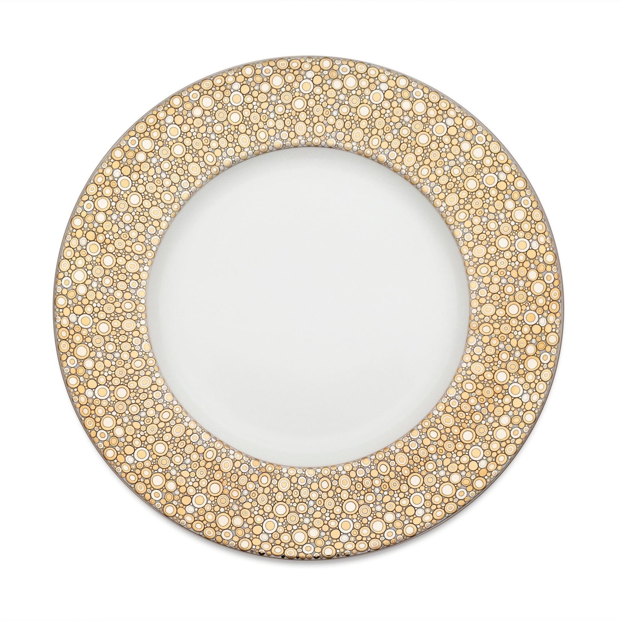 Ellington Shimmer Gold & Platinum Dinner Plate - Caskata