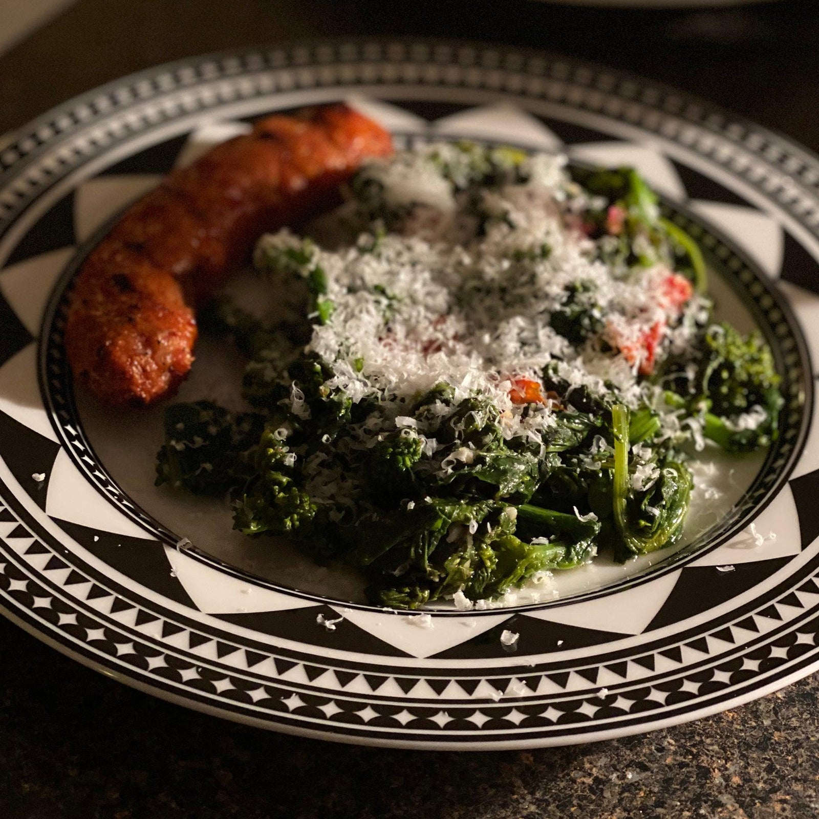 Broccoli Rabe Side Dish Recipe Caskata Fez Dinner Plate
