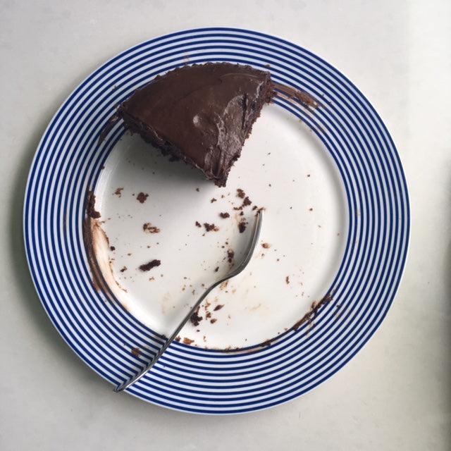 Chocolate Cake and Chocolate Frosting Caskata Newport Dinner Plate