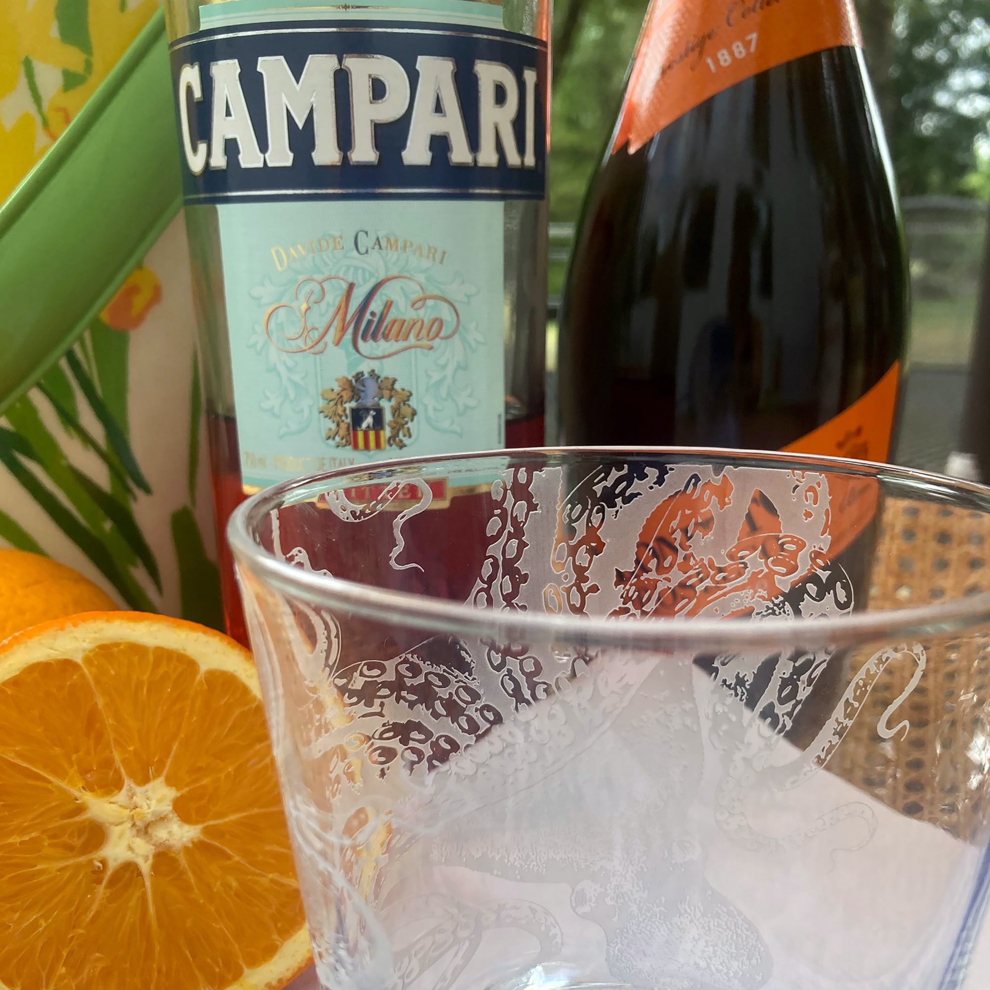 Campari and Champagne and Caskata Lucy Whiskey Glass