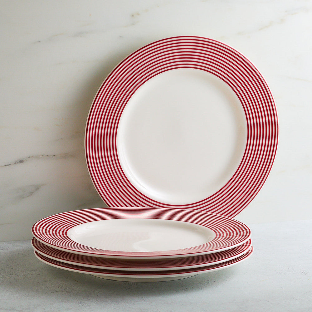 Newport Stripe Crimson Dinner Plate image 5