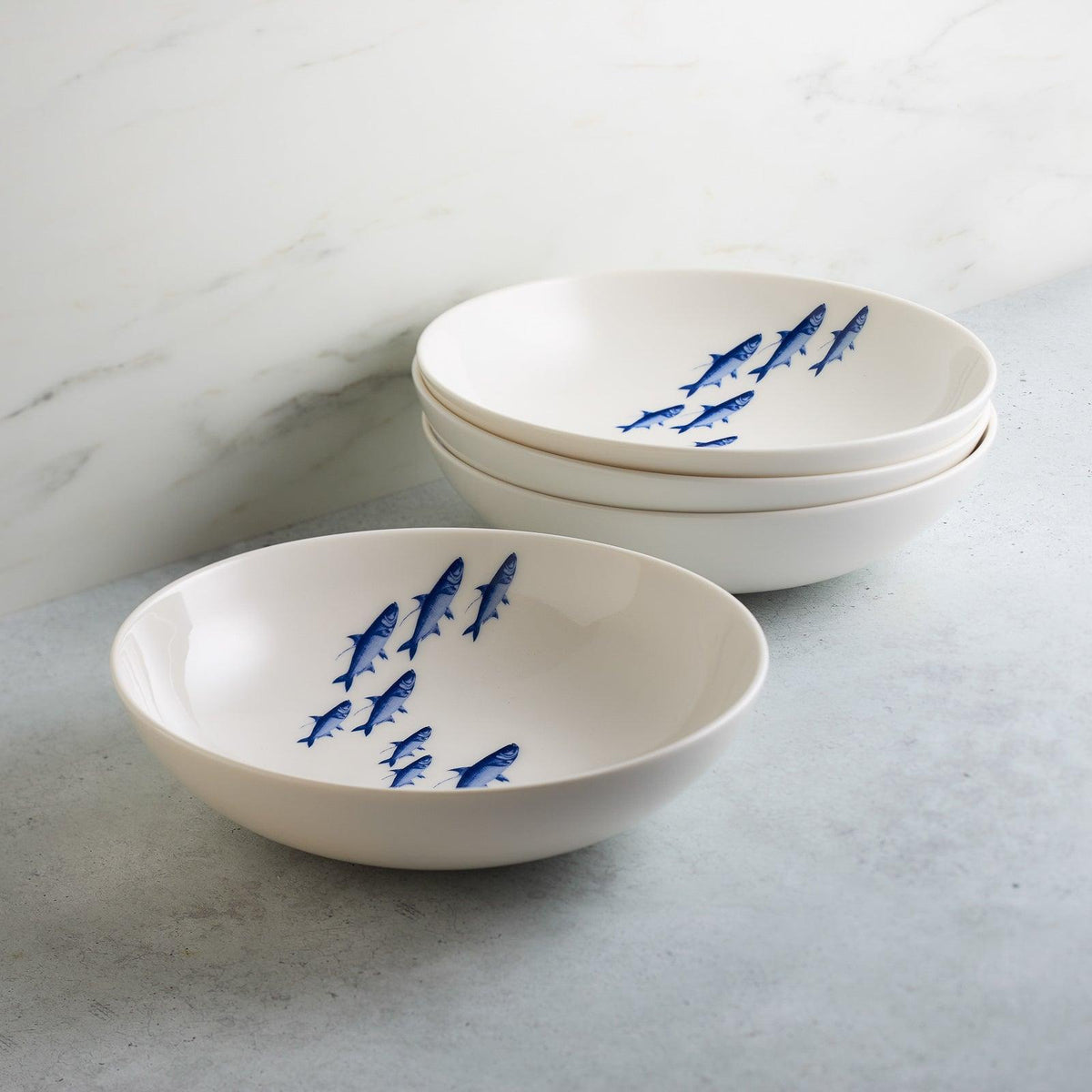 School Fish Coupe Soup Bowl Blue - Caskata