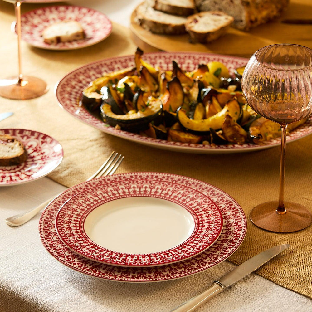 Casablanca Crimson Rimmed Dinner Plate image 5