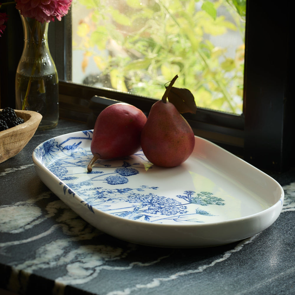 Summer Blues Large Coupe Oval Platter image 3