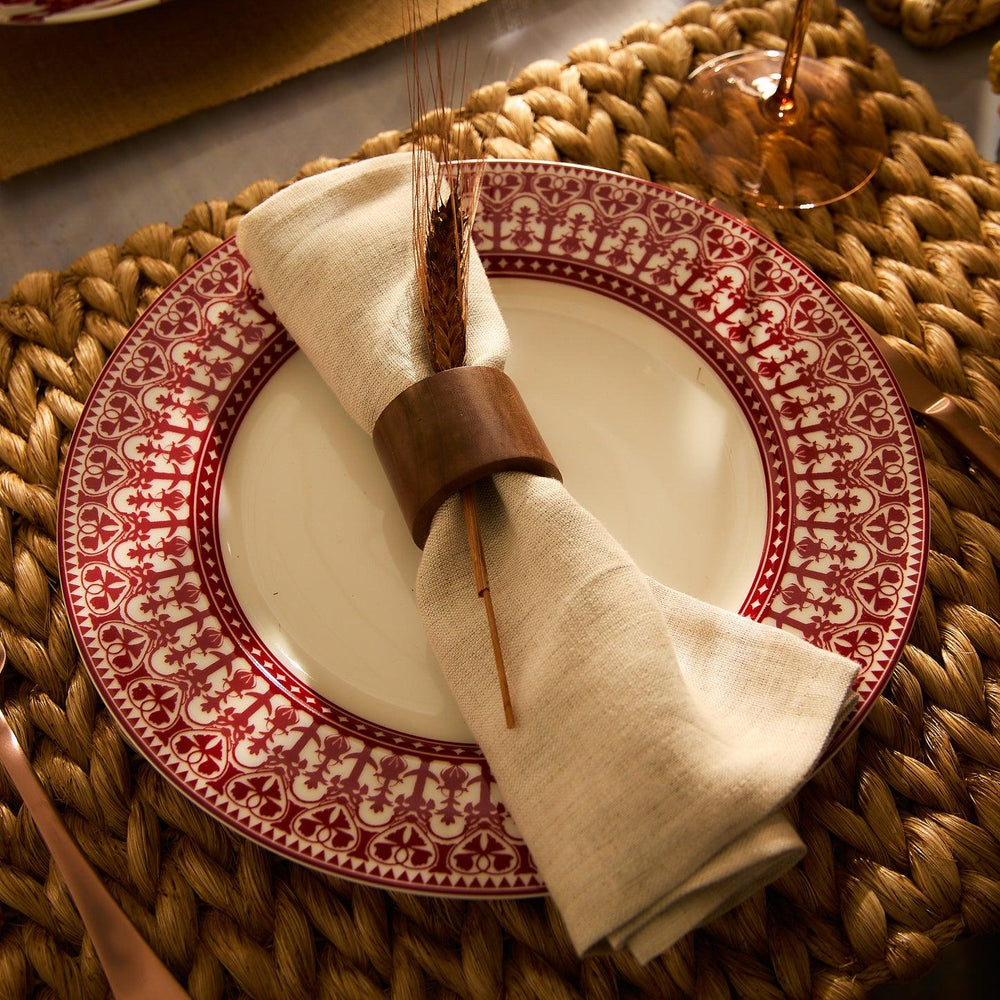 Casablanca Crimson Rimmed Dinner Plate image 3
