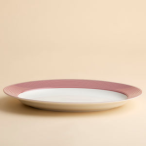 Newport Crimson Stripe Oval Rimmed Platter thumbnail 4