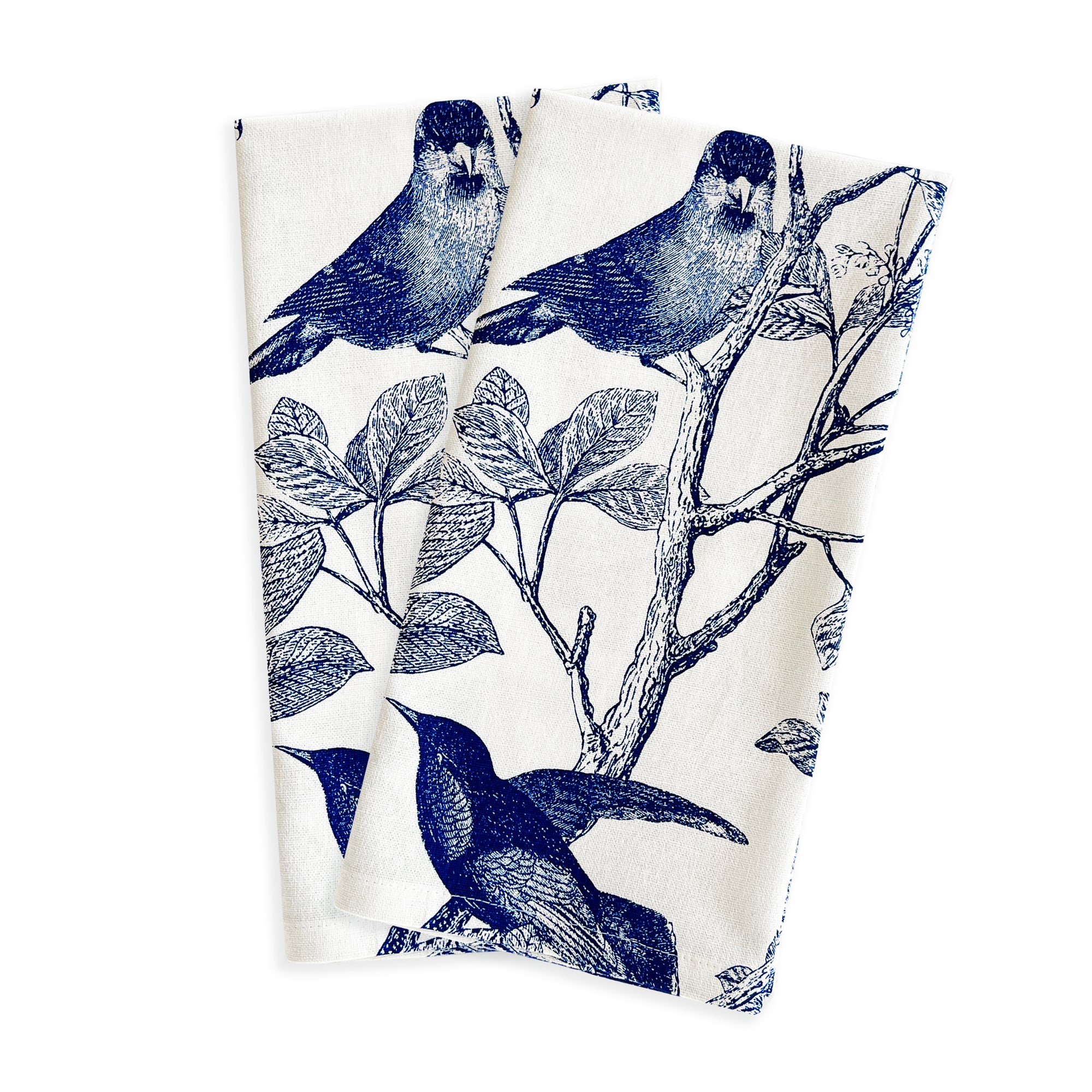 Arbor Blue Birds Kitchen Towels in 100% Cotton, Sold as a set of 2 from Caskata