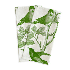 Arbor Birds Green Kitchen Towels Set/2 - Caskata