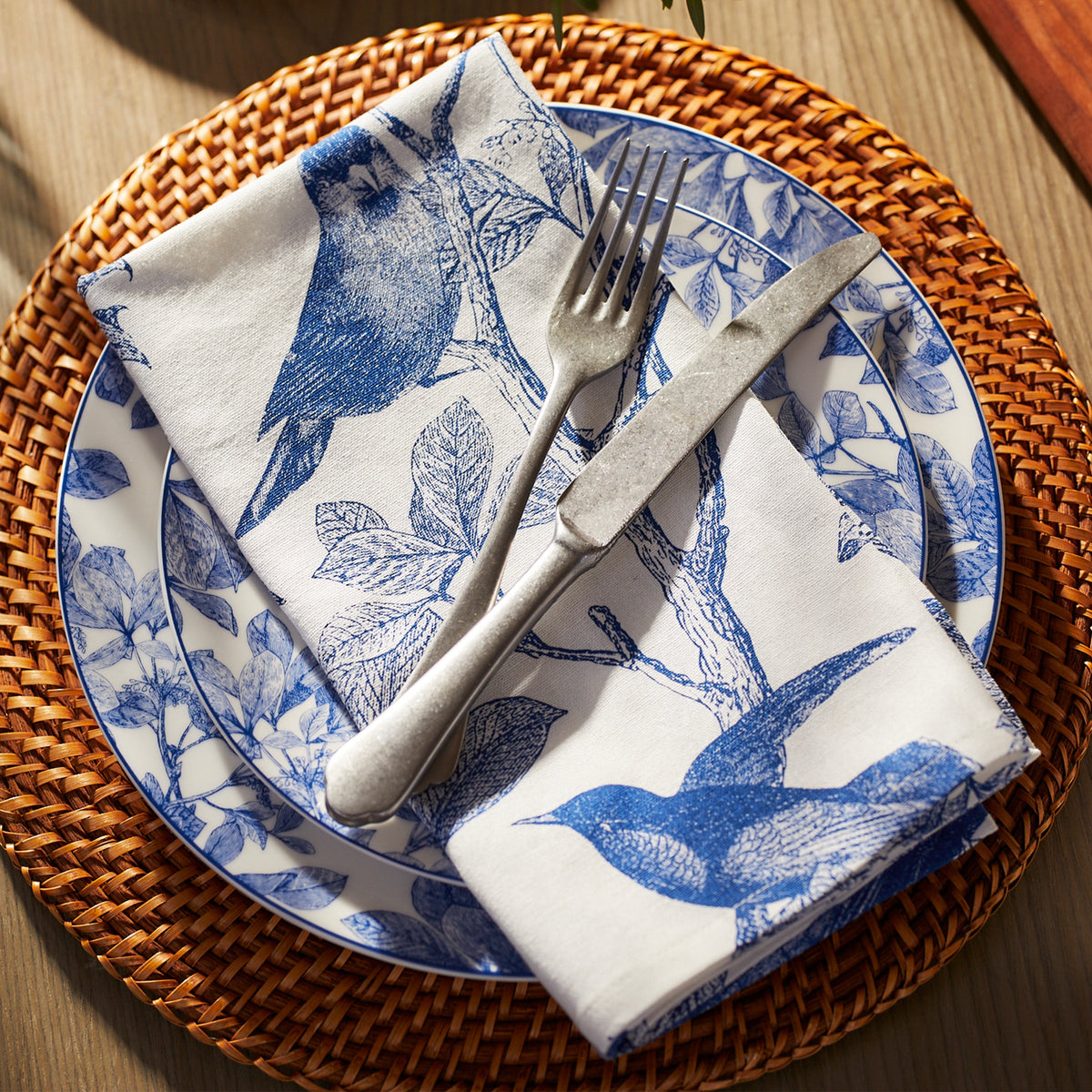 Arbor Blue Oversized Dinner Napkin in 100% Cotton from Caskata Sold in a Set of 4