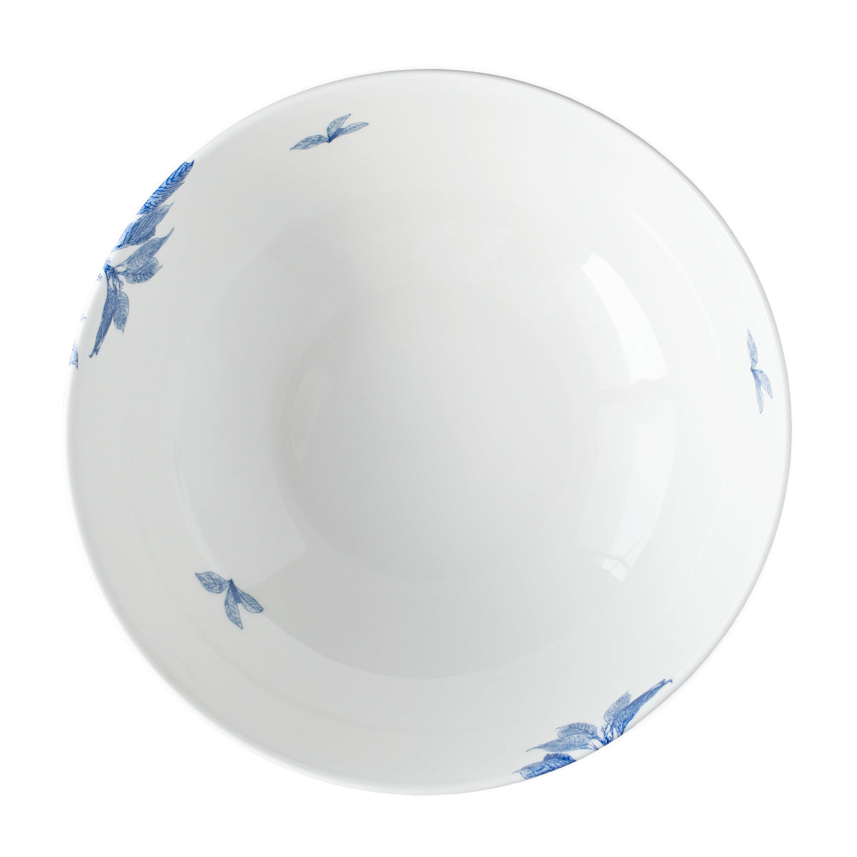 A Blue Arbor Vegetable Serving Bowl with blue flowers on it from Caskata Artisanal Home.