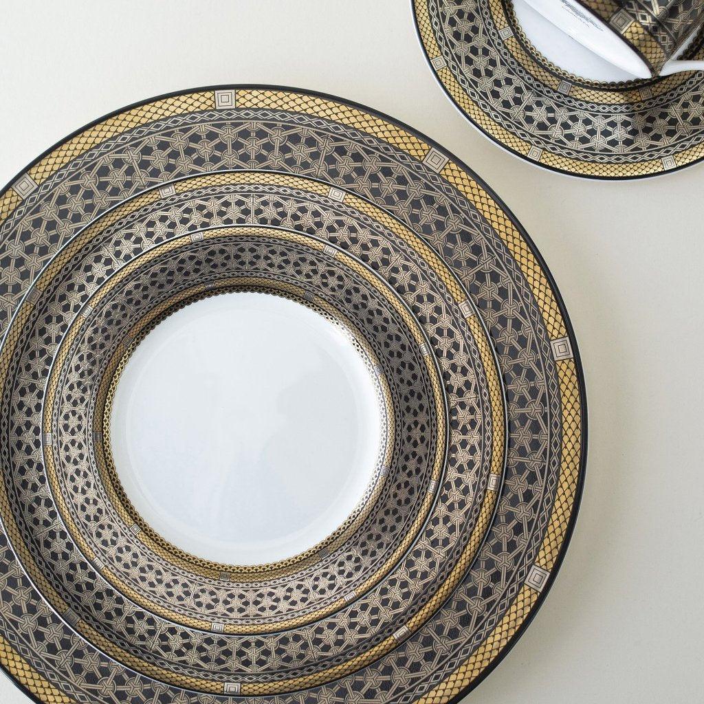 Hawthorne Onyx Gold &amp; Platinum Bread &amp; Butter Plate by Caskata Artisanal Home saucer.