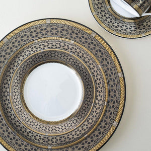 Hawthorne Onyx Gold & Platinum Bread & Butter Plate by Caskata Artisanal Home saucer.