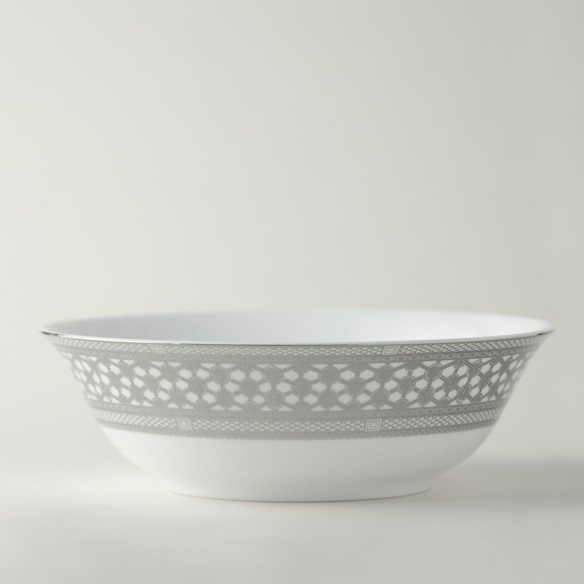 Hawthorne Ice Platinum Medium Serving Bowl - Caskata