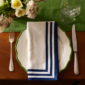 Triple Stripe Blue Dinner Napkins thumbnail 4