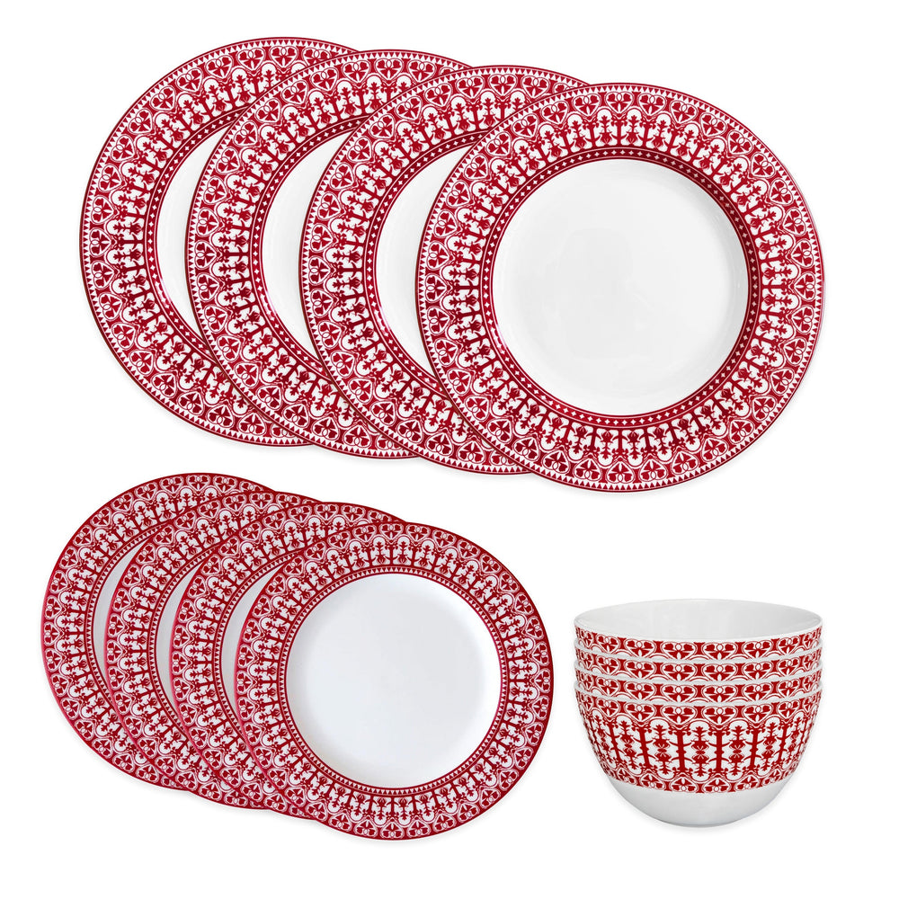 Casablanca Crimson Table Set for 4