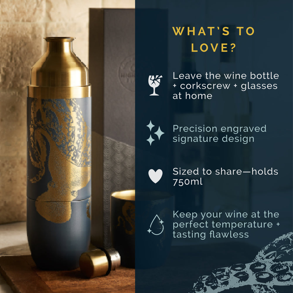 Caskata x High Camp Dark Blue Lucy Wine Flask image 11
