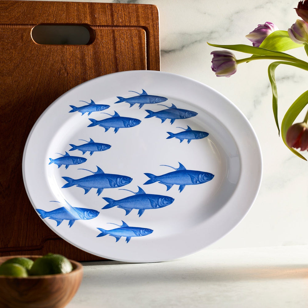 School of Fish Melamine Oval Rimmed Platter image 4