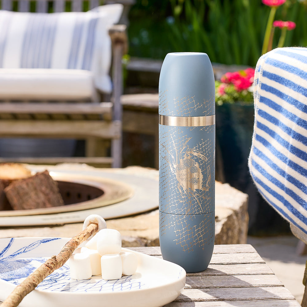 Caskata x High Camp Dark Gray Crabs & Nets Wine Flask image 6
