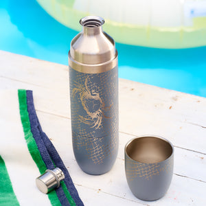 Caskata x High Camp Dark Gray Crabs & Nets Wine Flask thumbnail 4