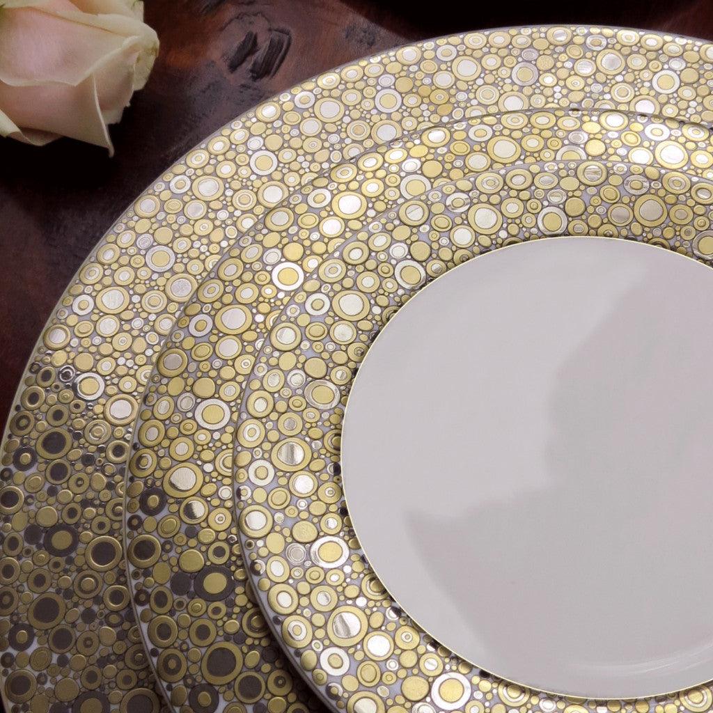 Ellington Shimmer Gold & Platinum Salad Plate - Caskata