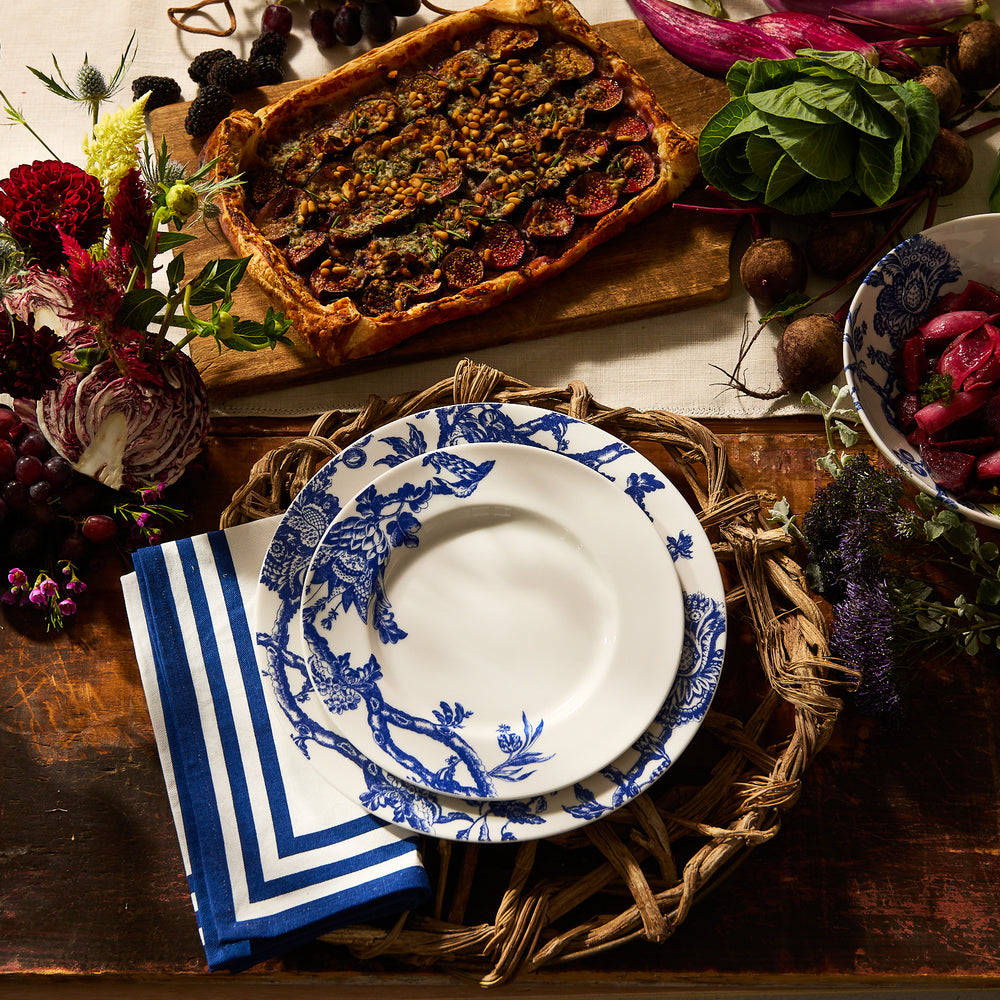 Triple Stripe Blue Dinner Napkins image 3