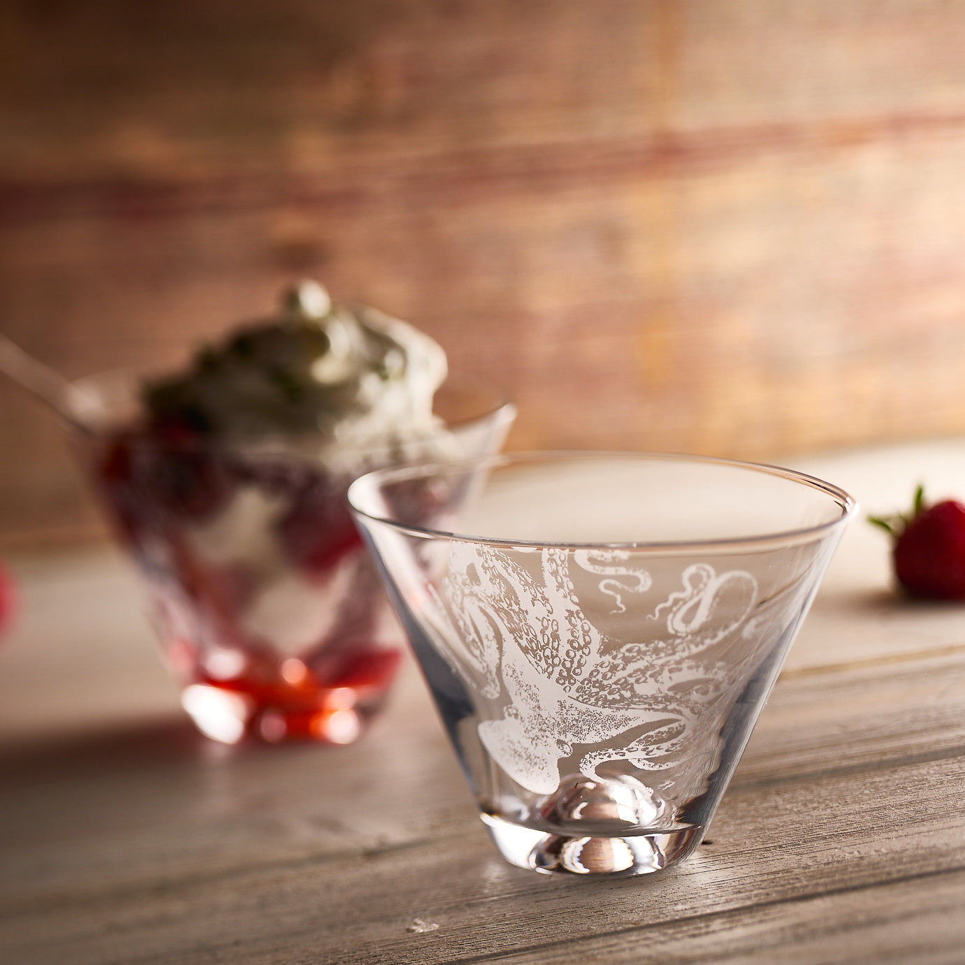 8 Oz Stemless Martini Glass With Dachshund Design - Cute Dog With Heart, Cosmopolitan Margarita Glass