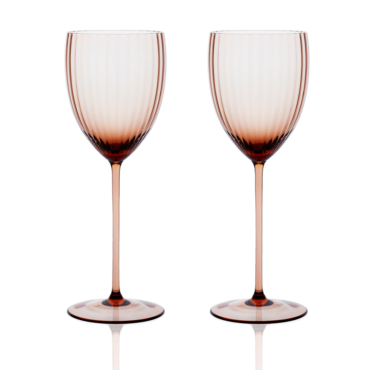 Set of 2 Quinn Amber White Wine Glasses from Caskata.