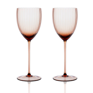 Set of 2 Quinn Amber White Wine Glasses from Caskata.