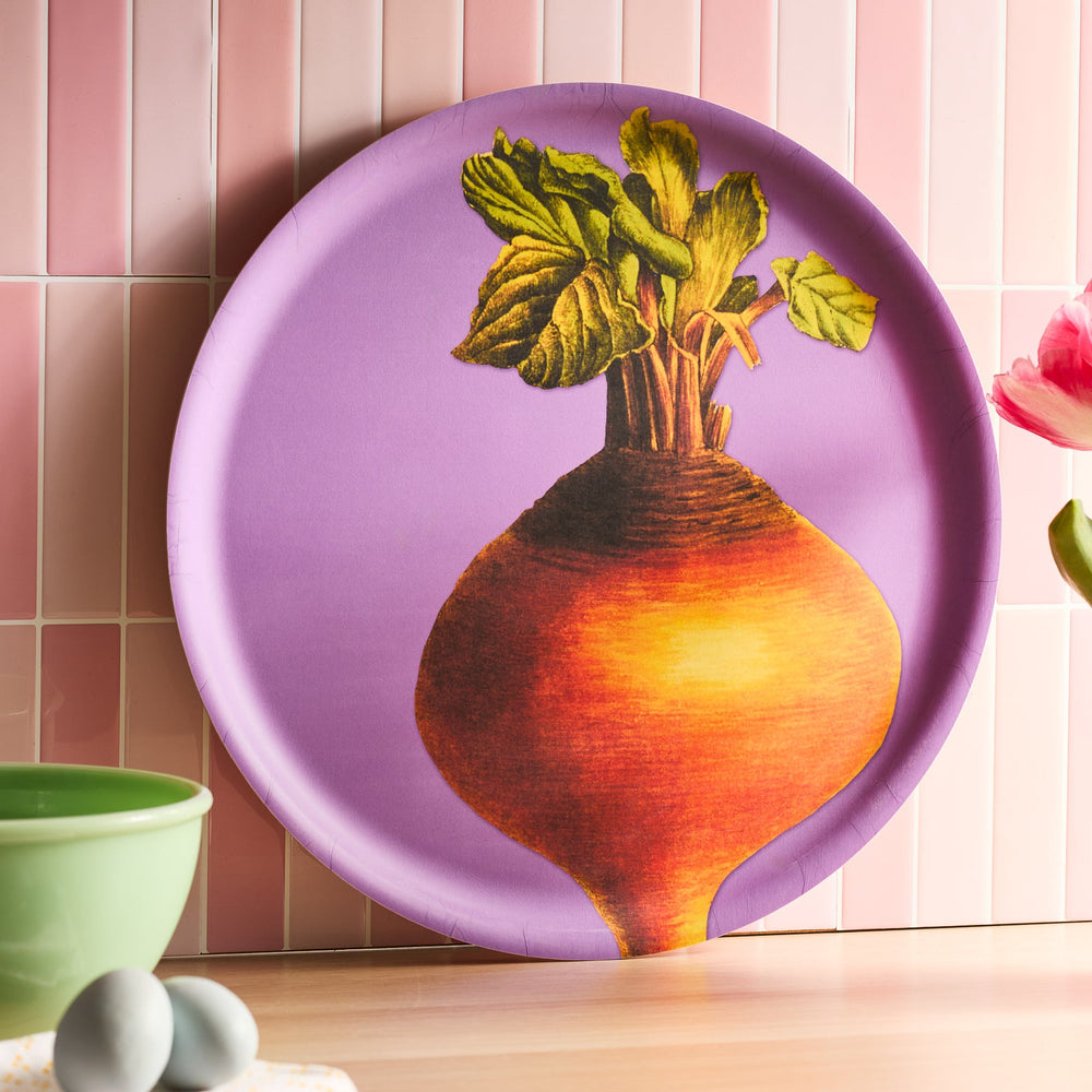 Golden Beet Large Round Birchwood Tray image 6