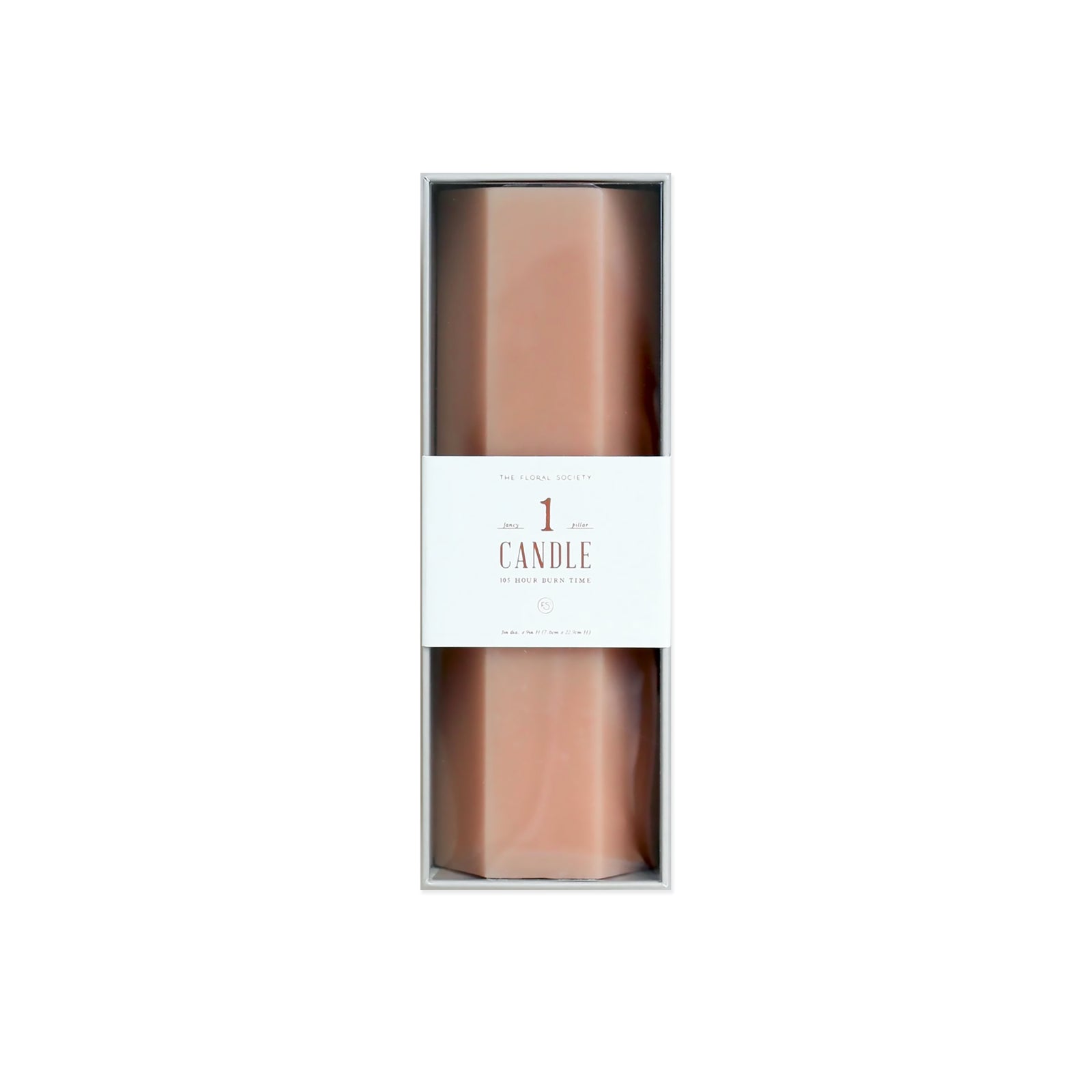 Hexagonal Pillar Candle in Petal Pink 9 inch from Caskata