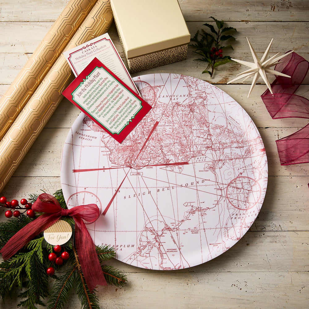 White Holiday Hunt Large Round Tray image 3
