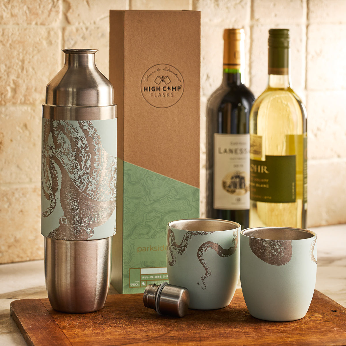 Caskata x High Camp Light Blue Lucy Parkside Flask