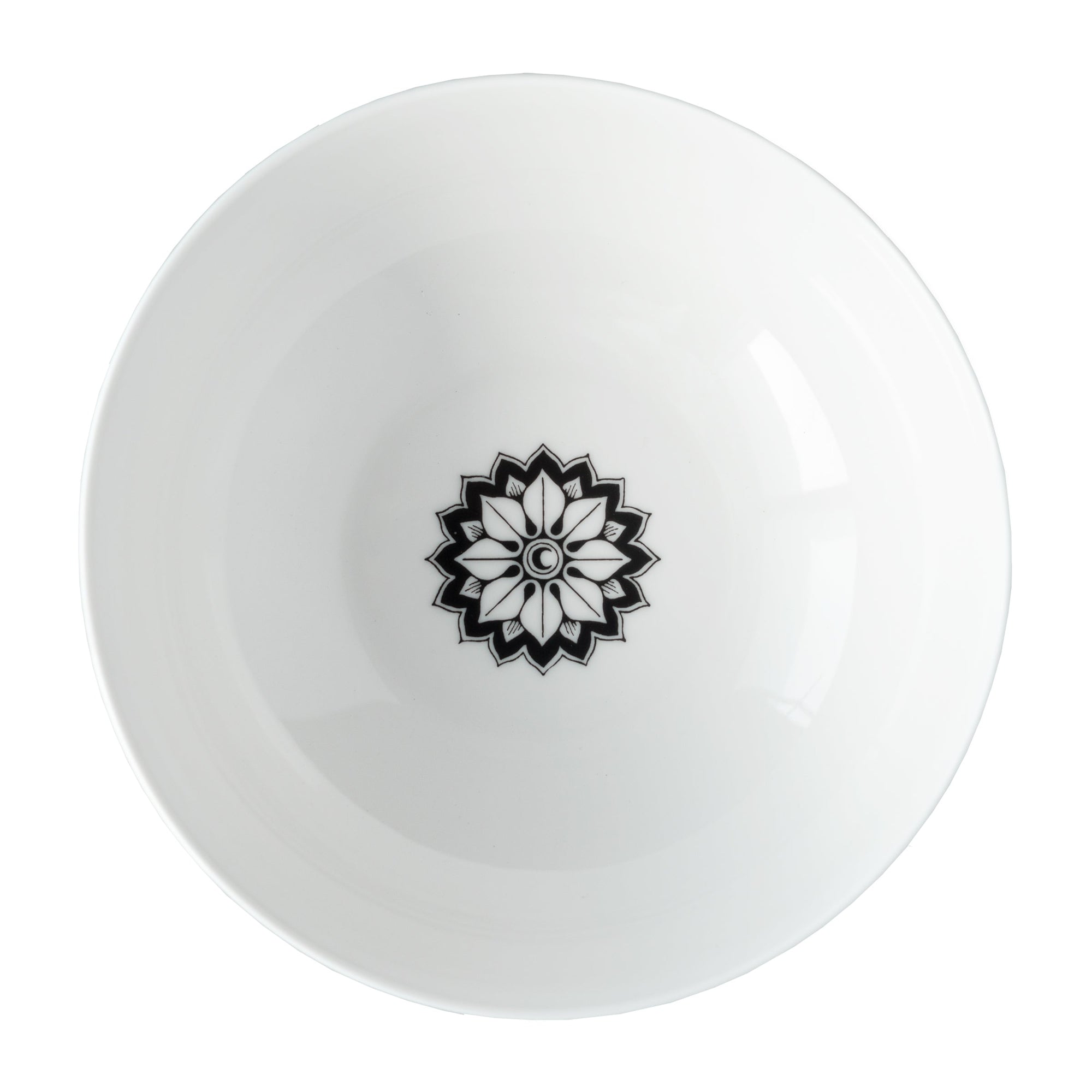 Marrakech Vegetable Serving Bowl in black and white high-fired porcelain dinnerware- Caskata