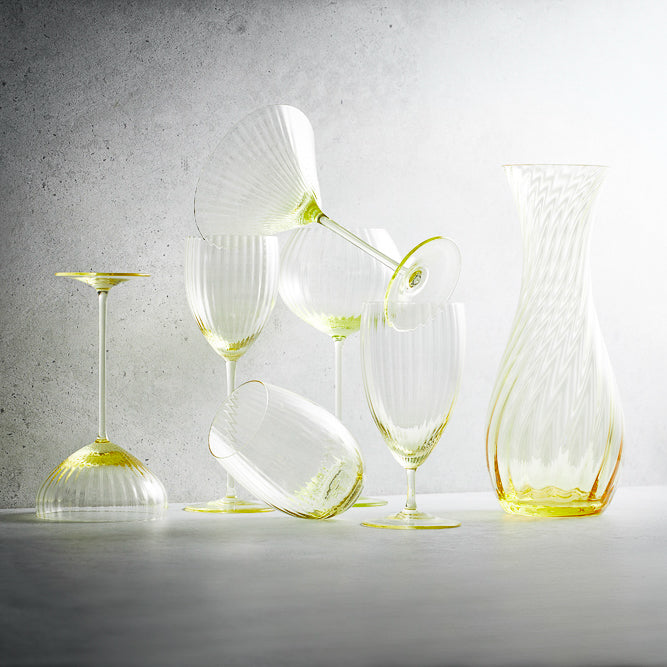 Quinn Citrine mouth-blown crystal glassware collection from Caskata.