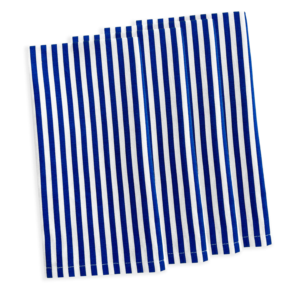 Crisp Pinstriped Oversized Napkins in Blue from Caskata are made of 100% cotton sold as a Set of 4.