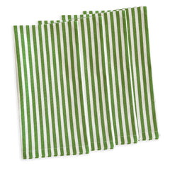 Pinstripe Oversized Dinner Napkin Set of 4 in bright spring green, made of 100% cotton from Caskata