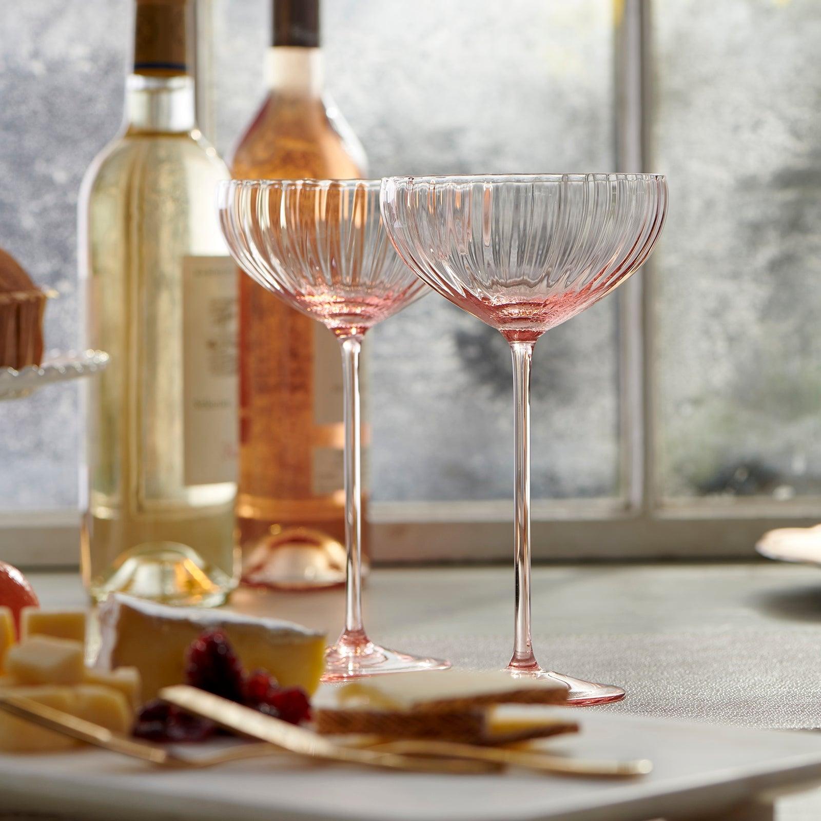 Quinn Rose Coupe Glasses Set/2 - Caskata