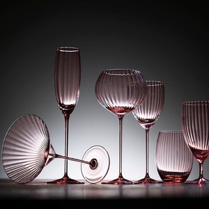 Quinn Stemware Collection in Rose from Caskata