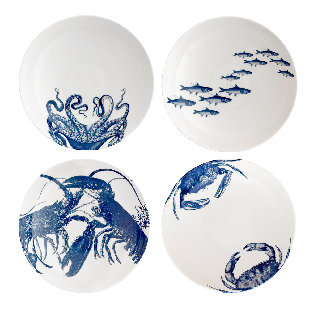 Coastal Icons Entrée Bowls, Mixed Set of 4