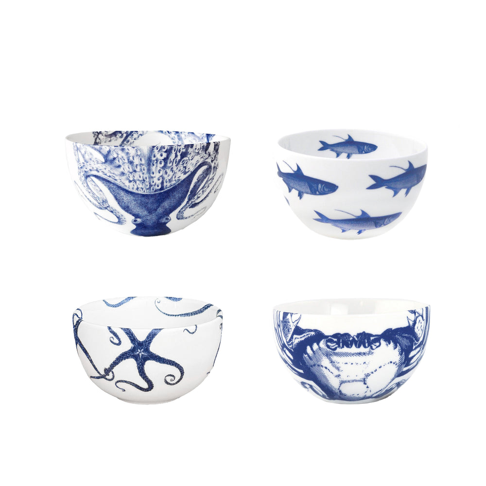 Coastal Icons Snack Bowls, Mixed Set of 4