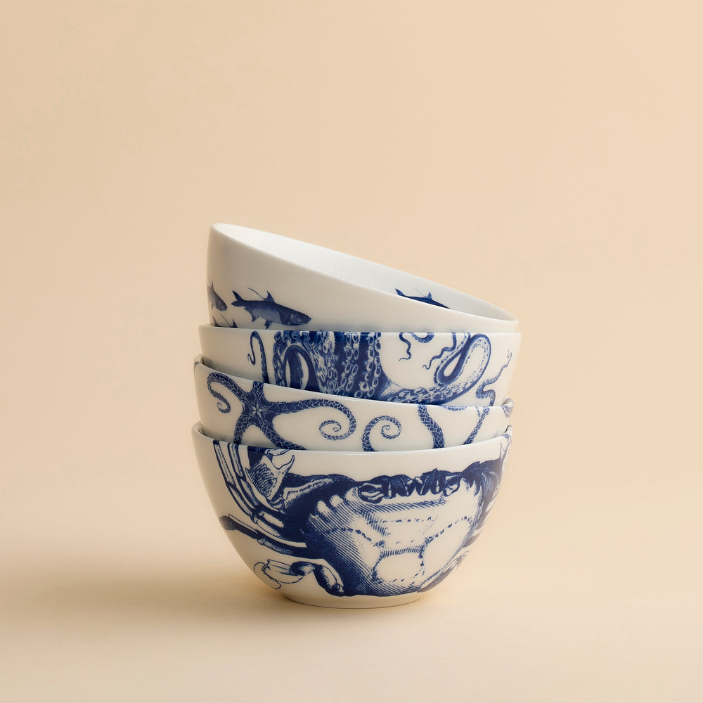 Coastal Icons Cereal Bowls, Mixed Set of 4