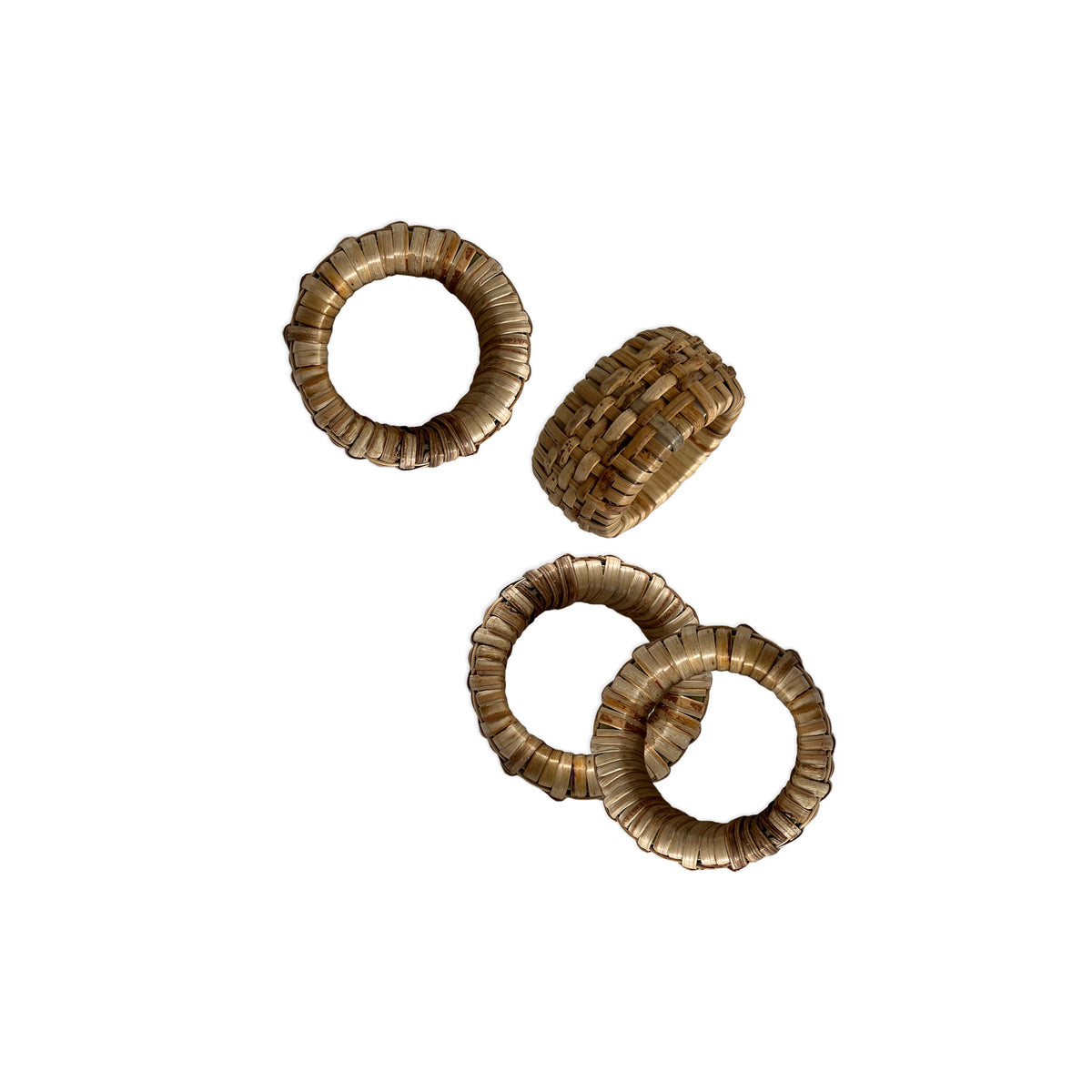 Woven Rattan Napkin Rings Set of 4 from Caskata