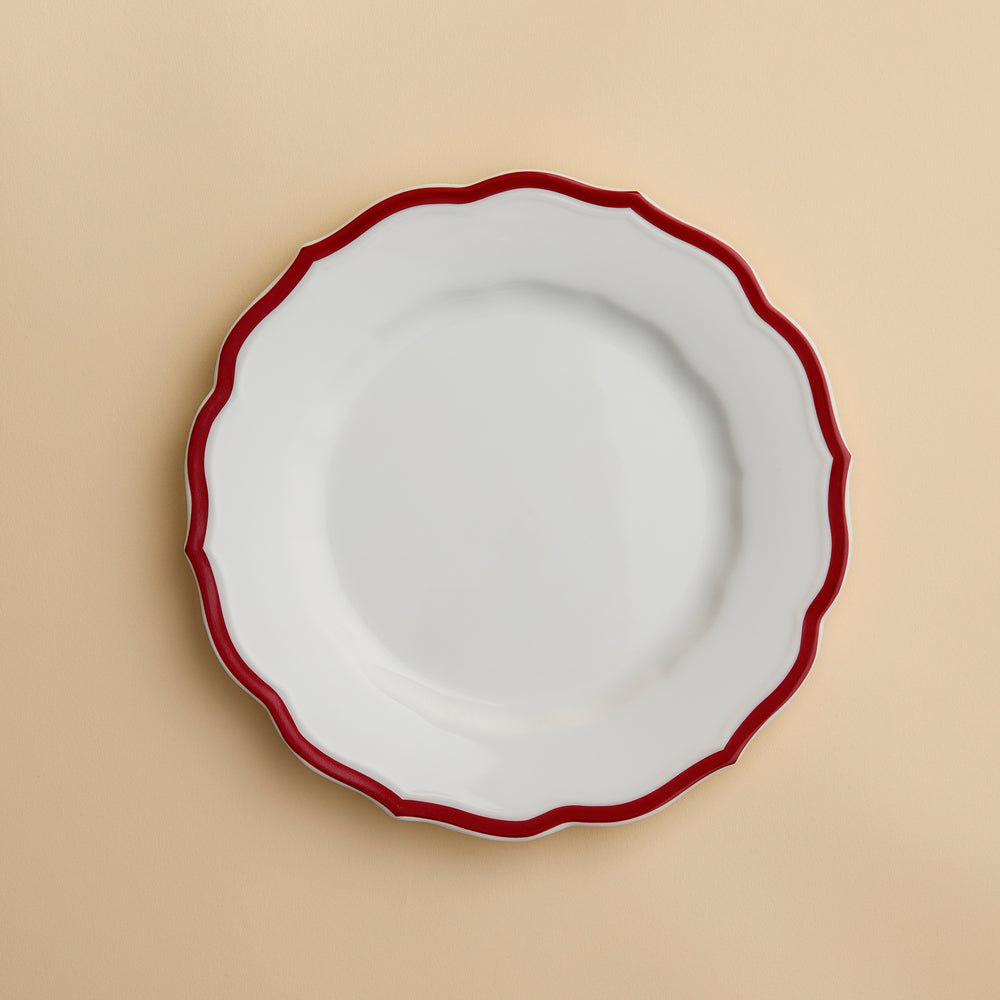 Stella Scalloped Crimson Salad Plate