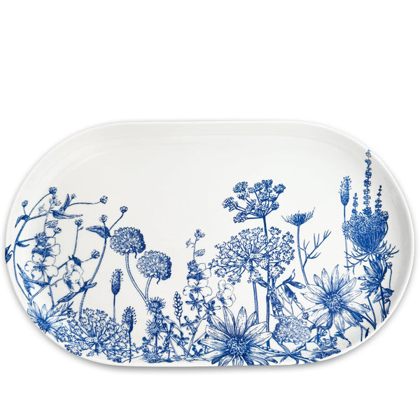 Caskata Summer Blues Large Coupe Oval Platter