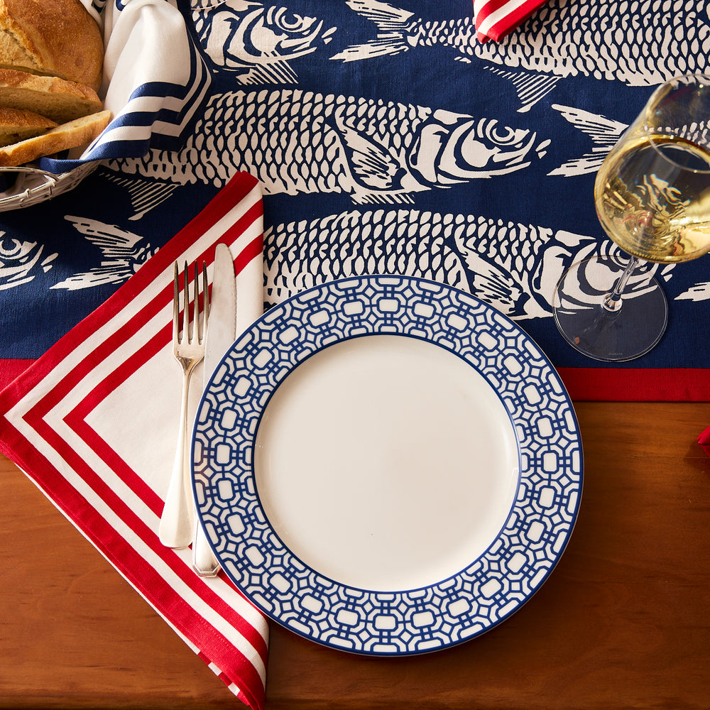 Triple Stripe Red Dinner Napkins image 5