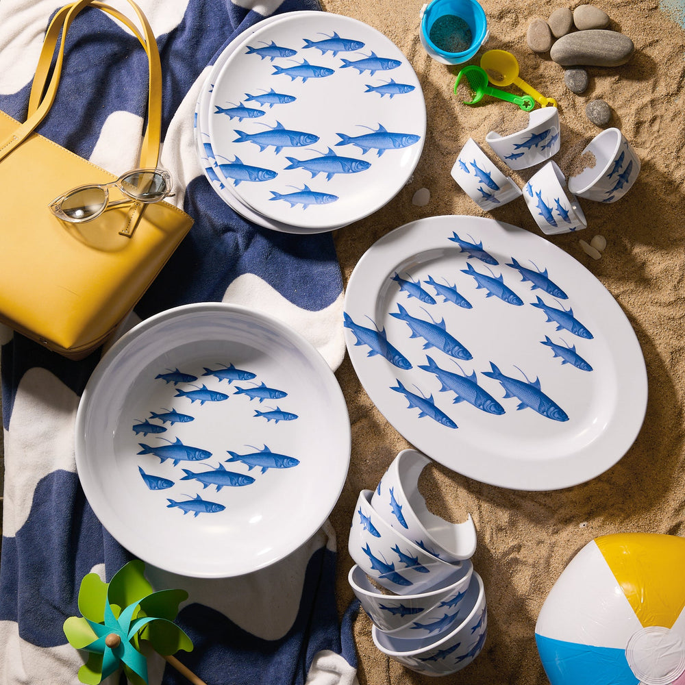 School of Fish Melamine Oval Rimmed Platter image 5