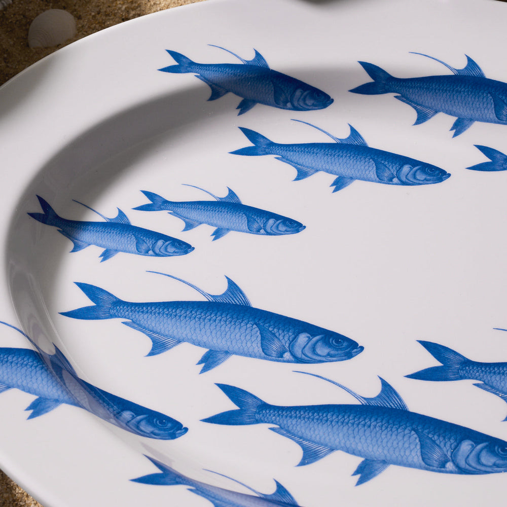 School of Fish Melamine Oval Rimmed Platter image 3