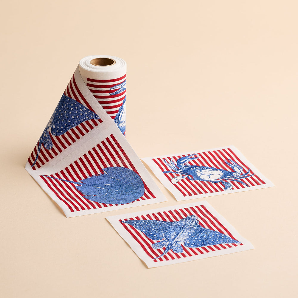 Seaside Stripes Cocktail Napkin Roll