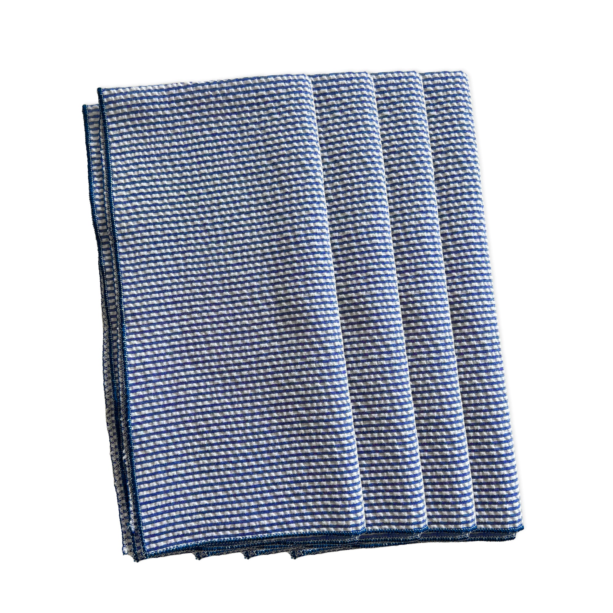 Seersucker Navy Blue Napkins, Set of 4 Dinner Napkins from Caskata